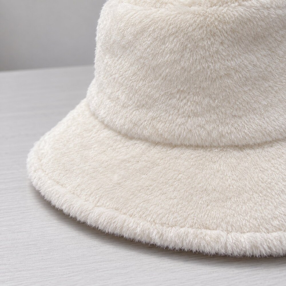 Balenciaga White Faux Fur Bucket Hat - Picture 6 of 6